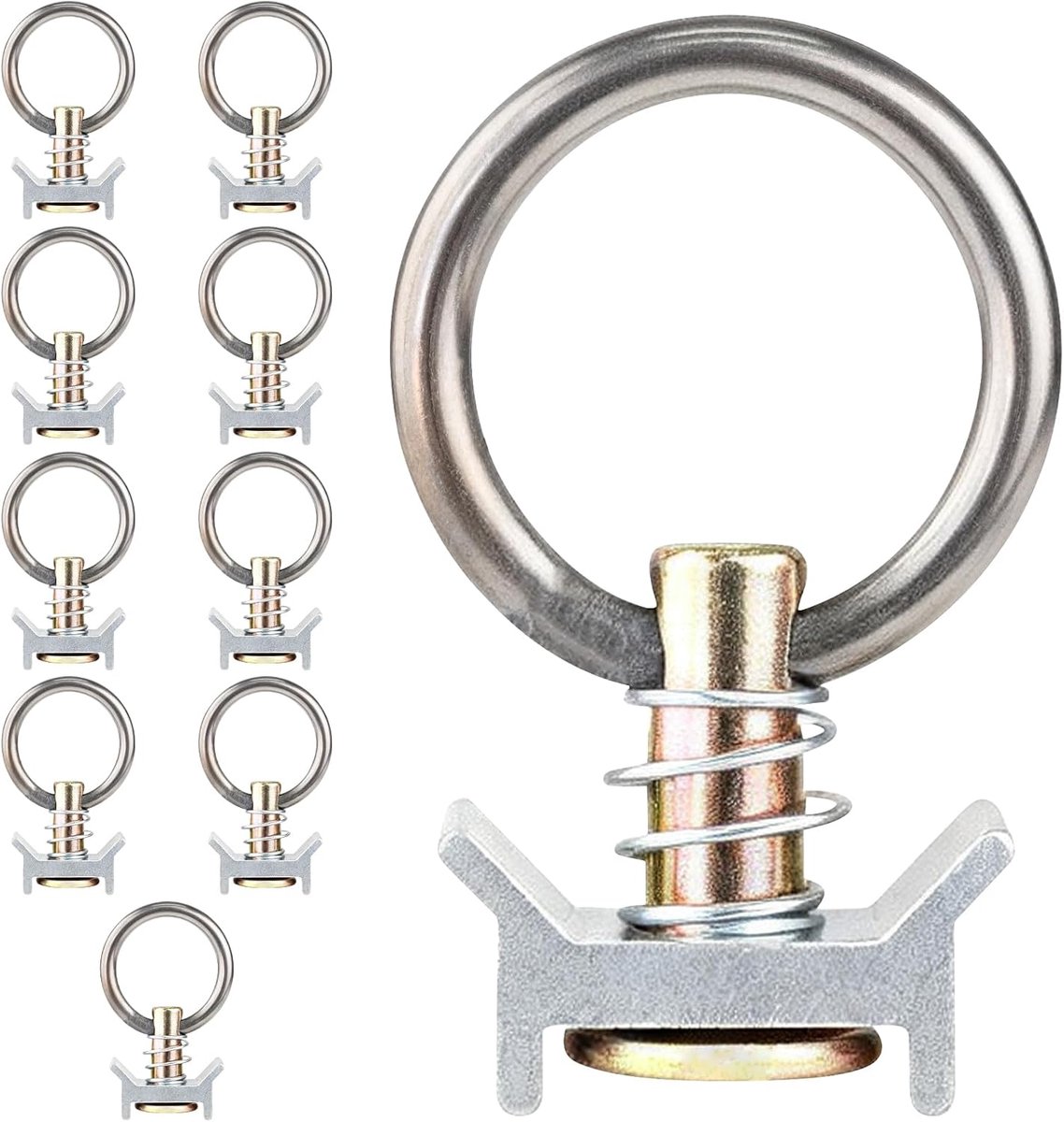 Rail Ringen 10pk, tot 900kg 20mm Boring Single End Fittings | Eenvoudige montage anti-slip borgringen, corrosiebestendig metaal, ideaal voor bedrijfsvoertuigen en wegreizen