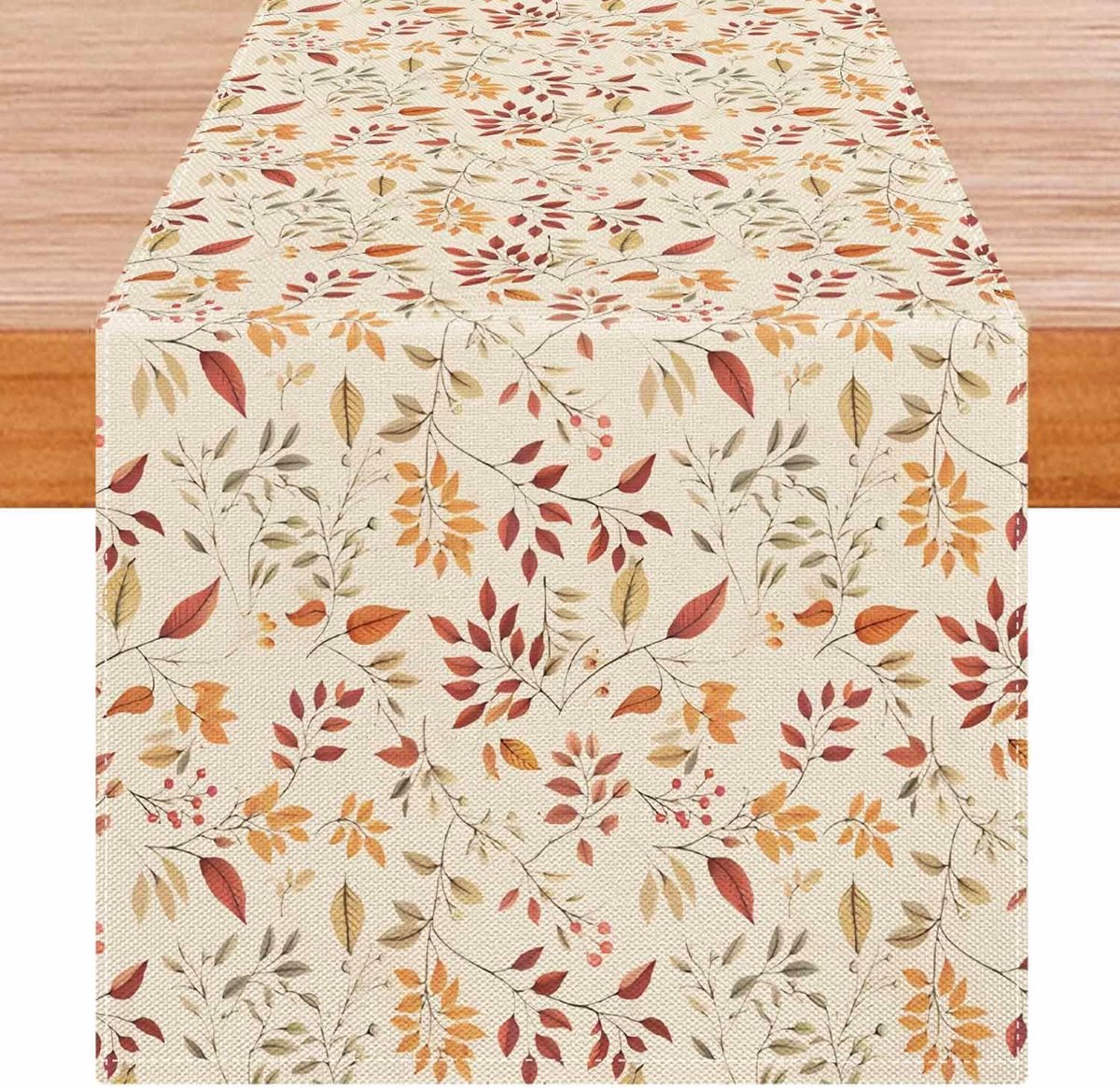 Tafelloper herfst bladeren oranje bruin moderne decoratie tafelloper voor tafel, keuken, eetkamer, tuinfeest 40 x 140 cm