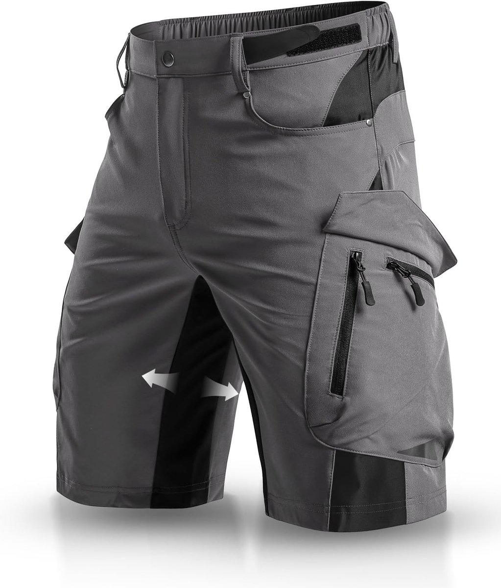 Shorts met 6 zakken, werkbroek mannen, korte bermuda, wandelbroek, fietsbroek, chino, stretch, zomer, wandelshorts, MTB-broek