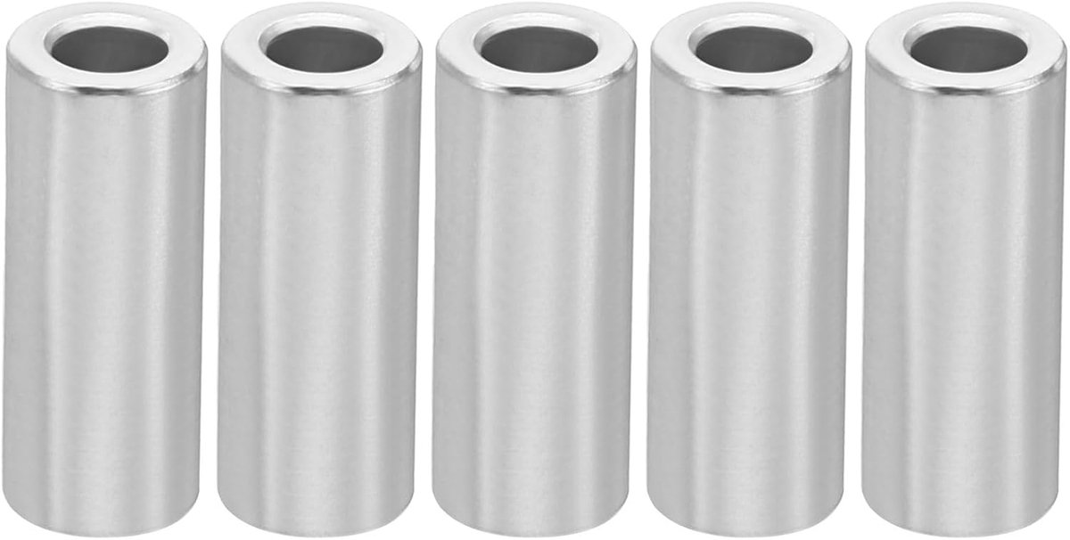 M4 Aluminium Spacers, 5 Stks Metalen Spacer Aluminium 4.2mm ID x 8mm OD x 20mm L Aluminium Spacer Schroef Standoff Ronde voor 5/32 "of M4 Schroefbouten