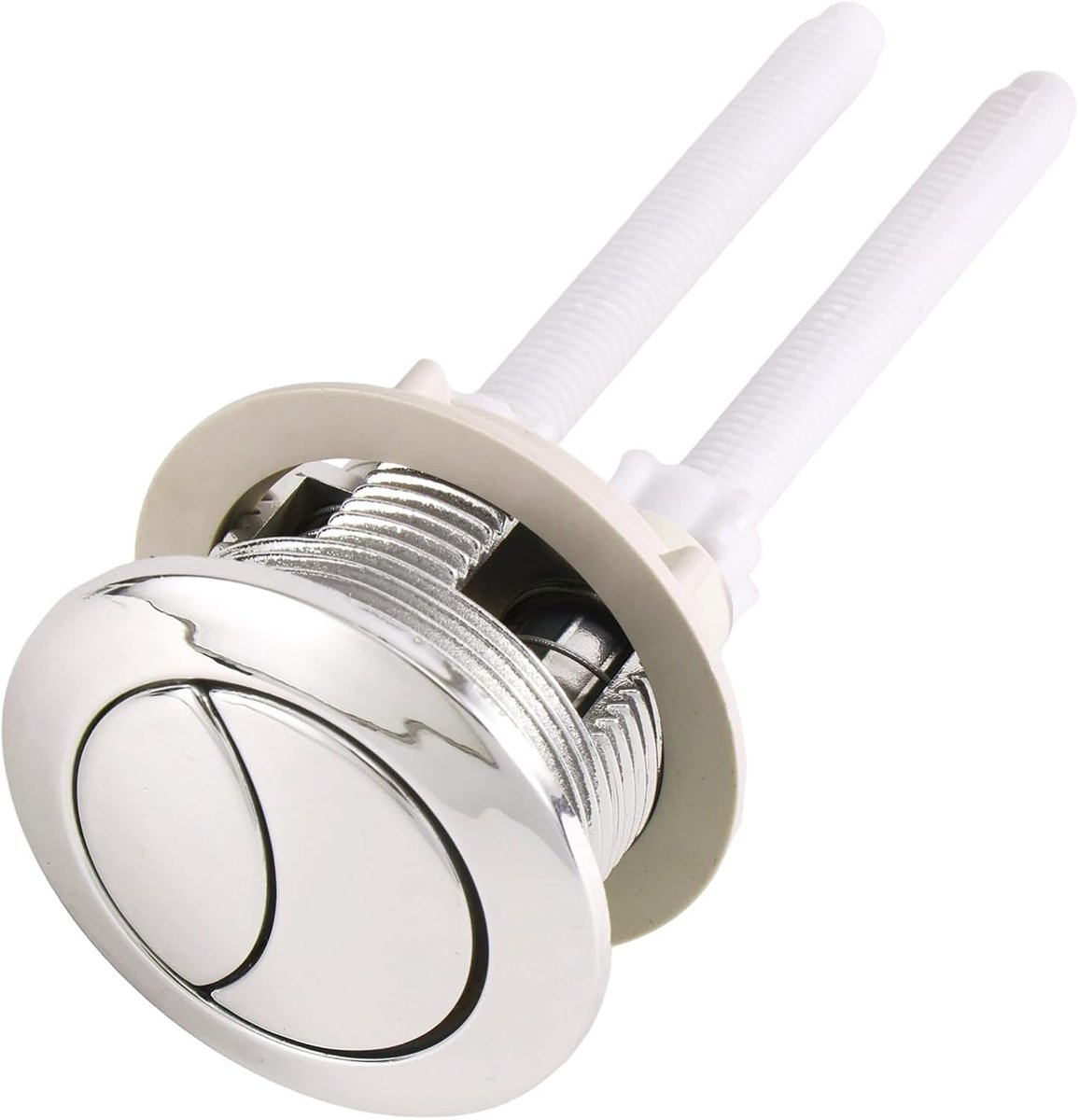 Ronde Toiletdrukknop Van 38mm, Universele Dubbele Spoelknop Verstelbare Drukknop voor Toiletreservoir Reparatieonderdeel Voor Thuisbadkamers met Een Opening Van 38-45mm (Wit)