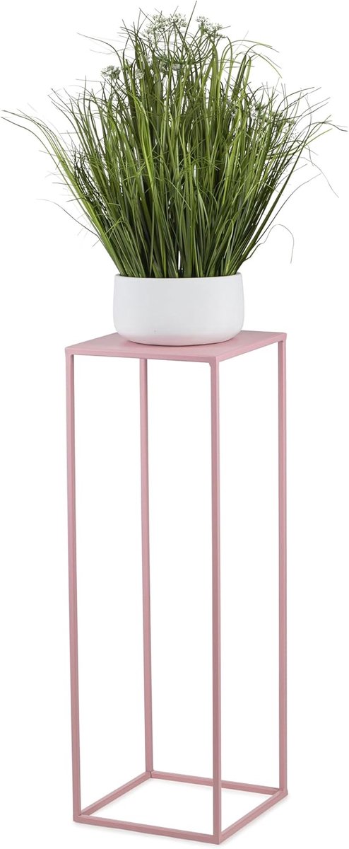 Metaal, roze, 70 cm hoog, solide en robuuste bloemenkruk, plantenstandaard voor decoratie in woonkamer, slaapkamer of kantoor