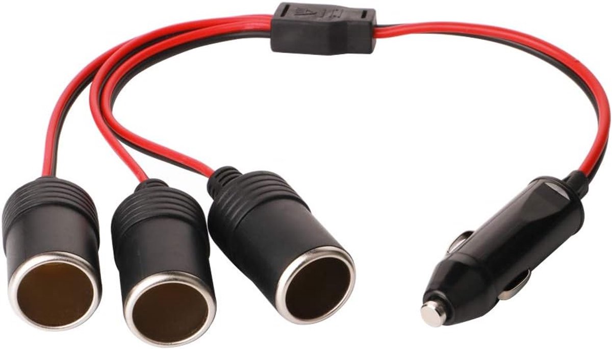 auto motorfiets sigarettenaansteker stekker adapter drieweg-bus splitter, 1 tot 3 auto sigarettenaansteker stekker display LED 12V/24V