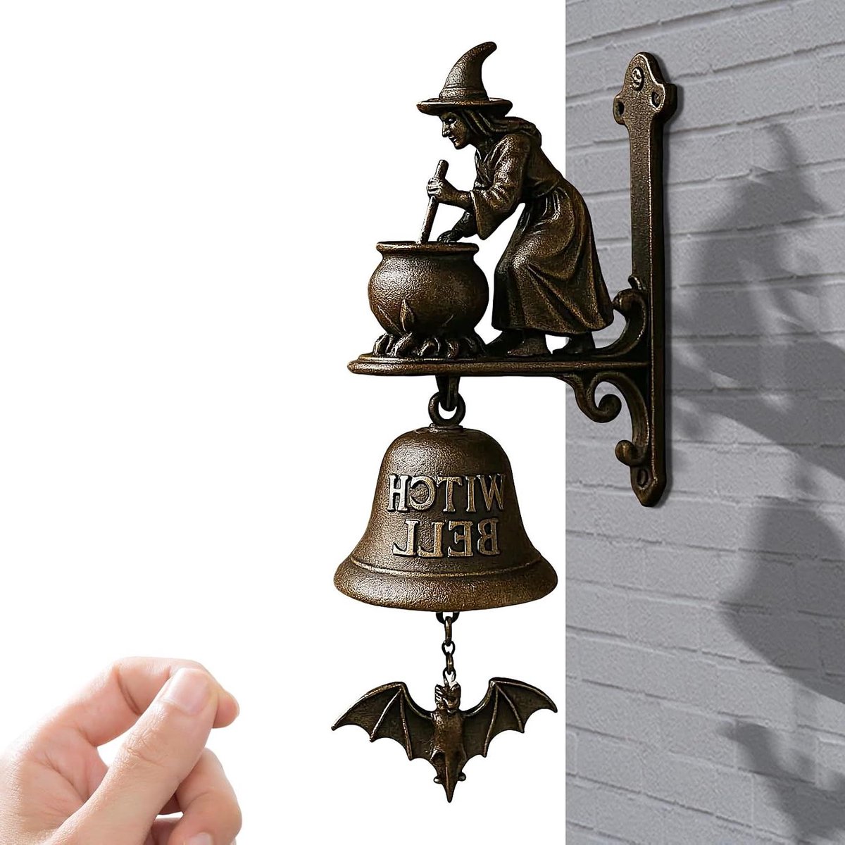 Decoratieve Bel - Deurbel Huisje - Welkom Gasten - Weerbestendig Ontwerp - 18 cm - Bruin