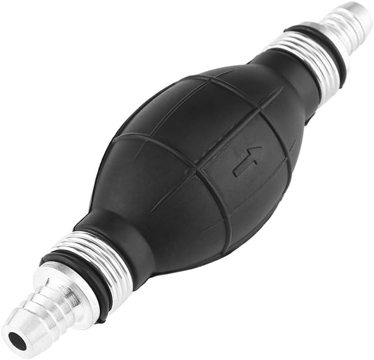 Rubber en Aluminium Zwart Brandstofpomp Transfer Vacuüm Lijn Hand Primer Lamp Gas Benzine Voor Auto Boot Marine Buitenboordmotor Accessoires (12mm)