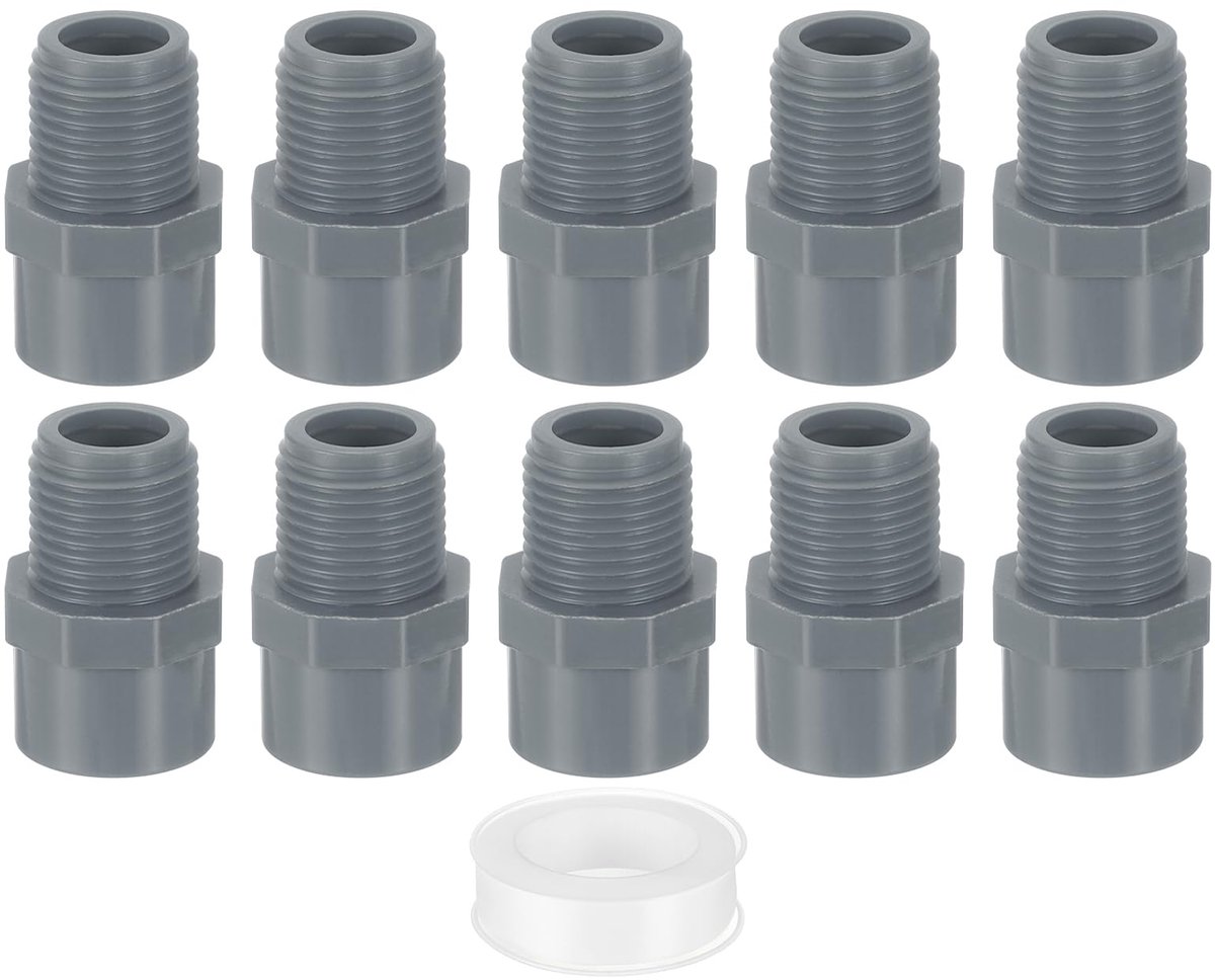 PVC slangkoppeling 20 mm - mannelijke schroefdraad - koppelingsadapter - ideaal voor tuin en irrigatie - SnelShoppen