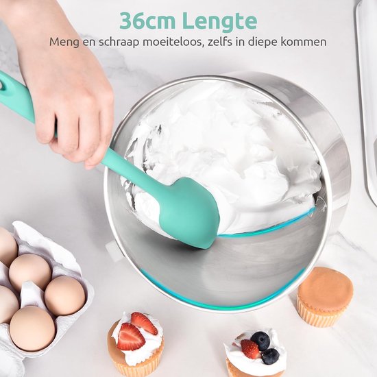 Silicone lepel Spatel 315 ℃ Hoge Hittebestendige (Wintertaling) - 36 cm Flexibele Naadloze Siliconen Spatel, geschikt voor Bakken, Koken, Mengen en Schrapen in Pannen met Antiaanbaklaag — afbeelding 3