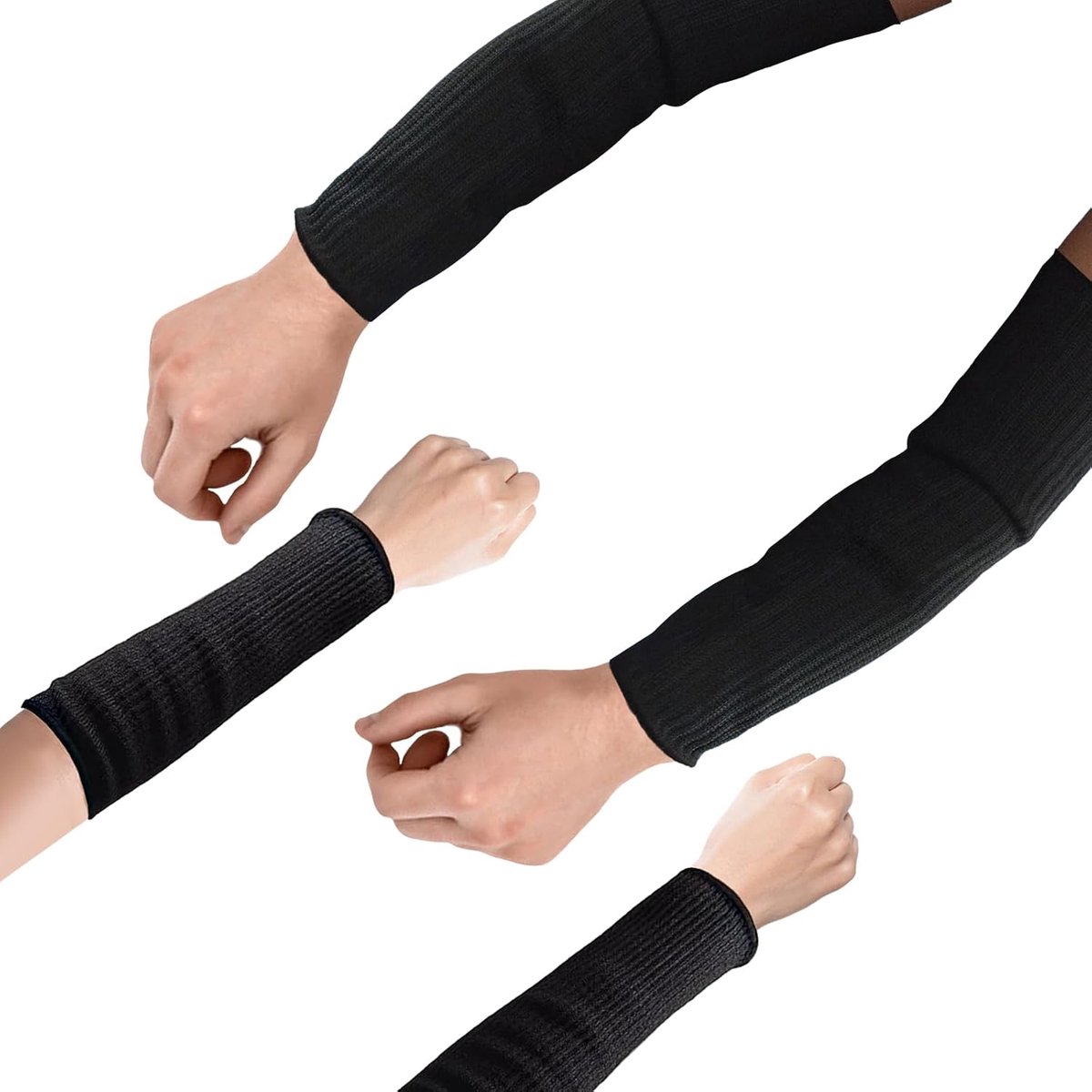 2 paar snijbestendige mouwen 40 cm en 20 cm onderarmbescherming arm sleeves zwart | Snijbestendige armbeschermers Wear snijbestendige mouwen voor huid kneuzingen snijden voor tuin koken keuken garage werk