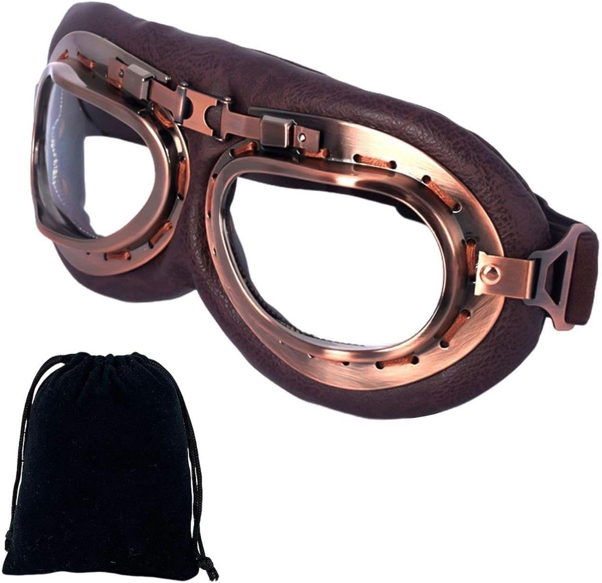 1 Stuk Fietsglazen, 1 Stuk Zwarte Zak, Retro -Motorcycle -Eye Hardheid, Pilootglazen, Wandelschoenglazen