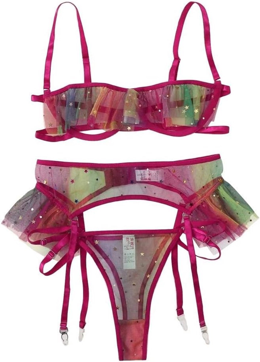 Dames Vrouwen Print Slipje Transparante Sexy Lingerie Intieme Lingerie set