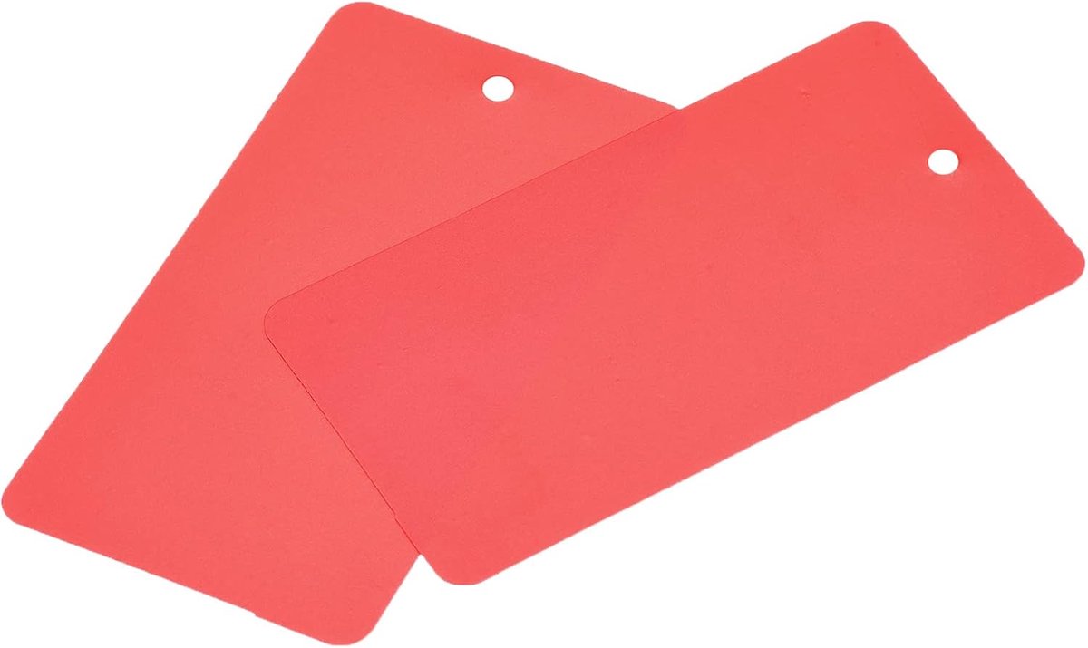 sourcing map 50 stuks waterdichte draden plastic verzendlabels, voor productaanduiding aanhanger, ventielmarkering, outdoor etikettering, 1,95 x 3,51 inch, rood