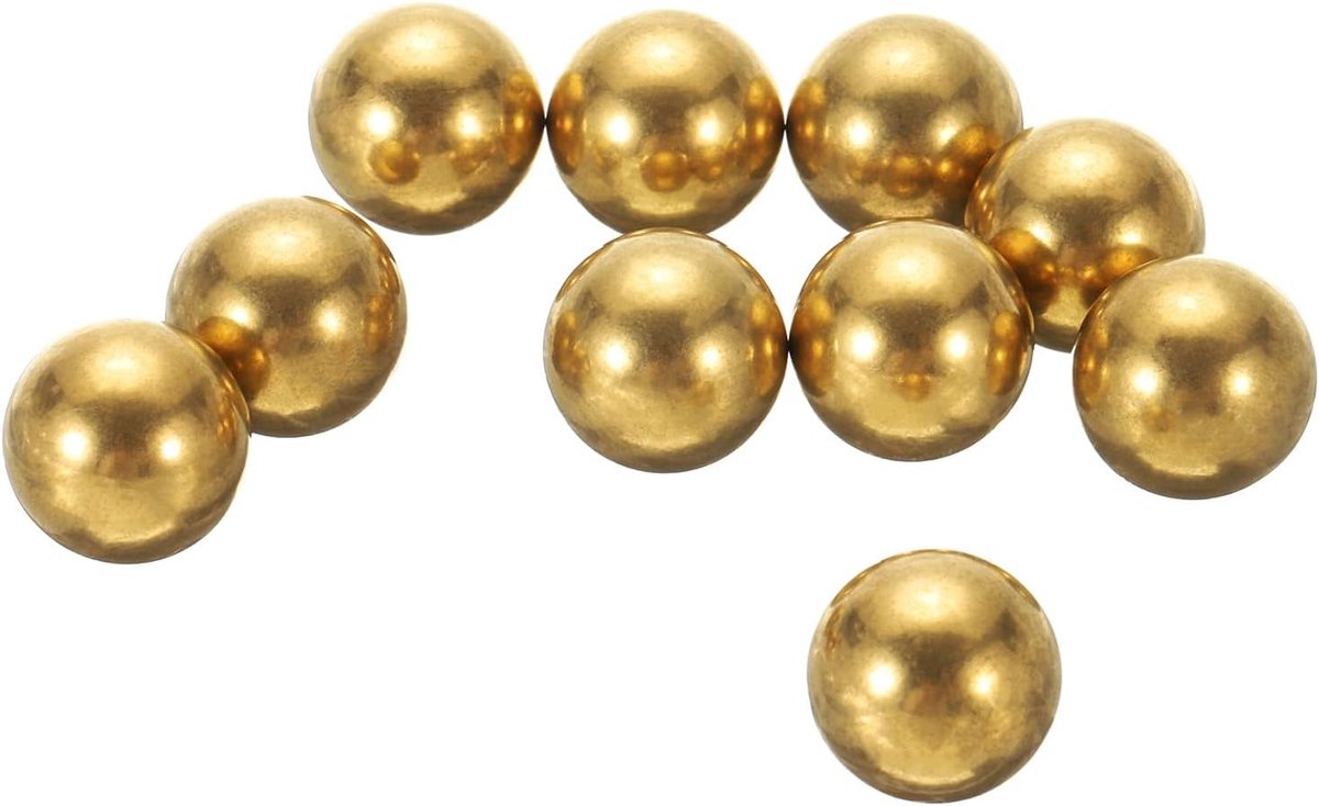 10 stuks precisiemassieve messing lagerkogels 15 mm industriële messing kogels voor machines, auto's en doe-het-zelf (H62 messing)