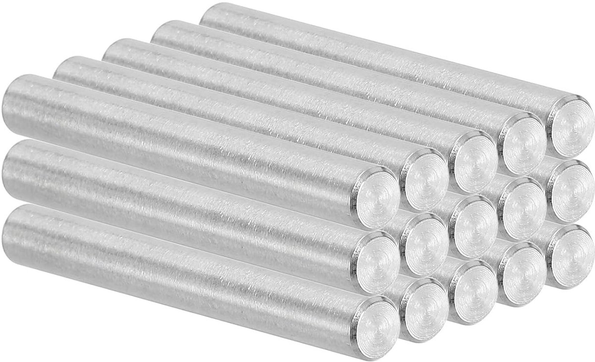 Bouten 6 mm x 50 mm roestvrij staal 15 stuks plankpennen van roestvrij staal 304 steunstaven, metalen bevestigingselementen voor bevestigingscomponenten en planken, zilver