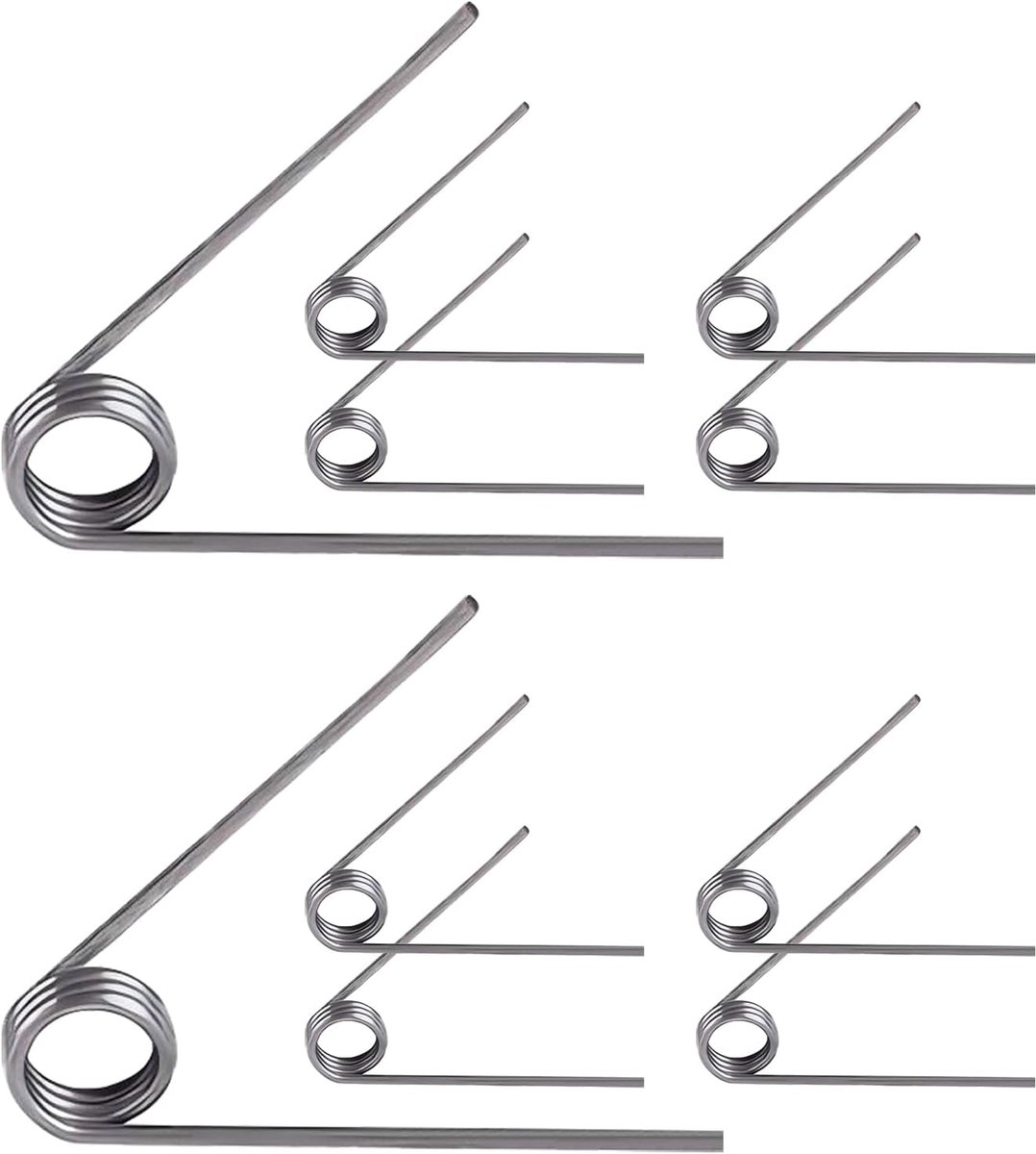 Torsieveren van Roestvrij Staal, V-vormige Mechanische Torsieveren, Roestvrijstalen, 0,5 mm Draaddiameter, Buitendiameter 5 mm, 3 Ronden, 60° Afbuigveer