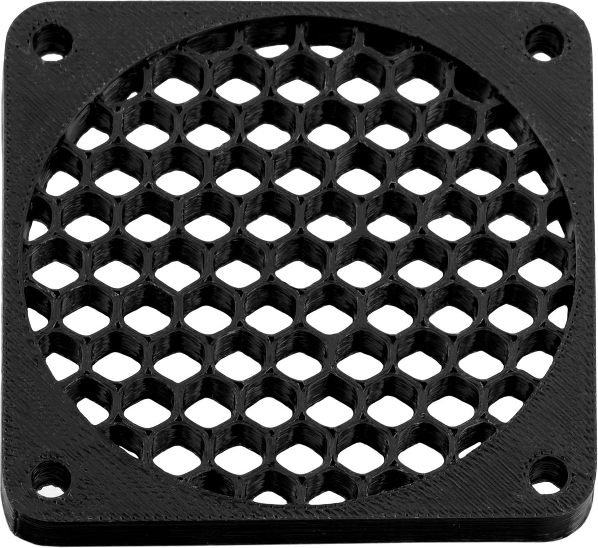 Set van 4 kunststof ventilatorroosters 60x60 mm kleur zwart