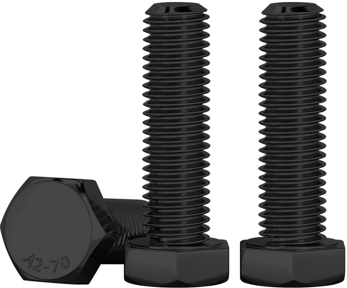 M10 Zeskantbouten‌ Zwart Roestvrij Staal A2 V2A M10 X 30 mm Zeskantbouten 10 Stuks DIN 933 Machineschroeven