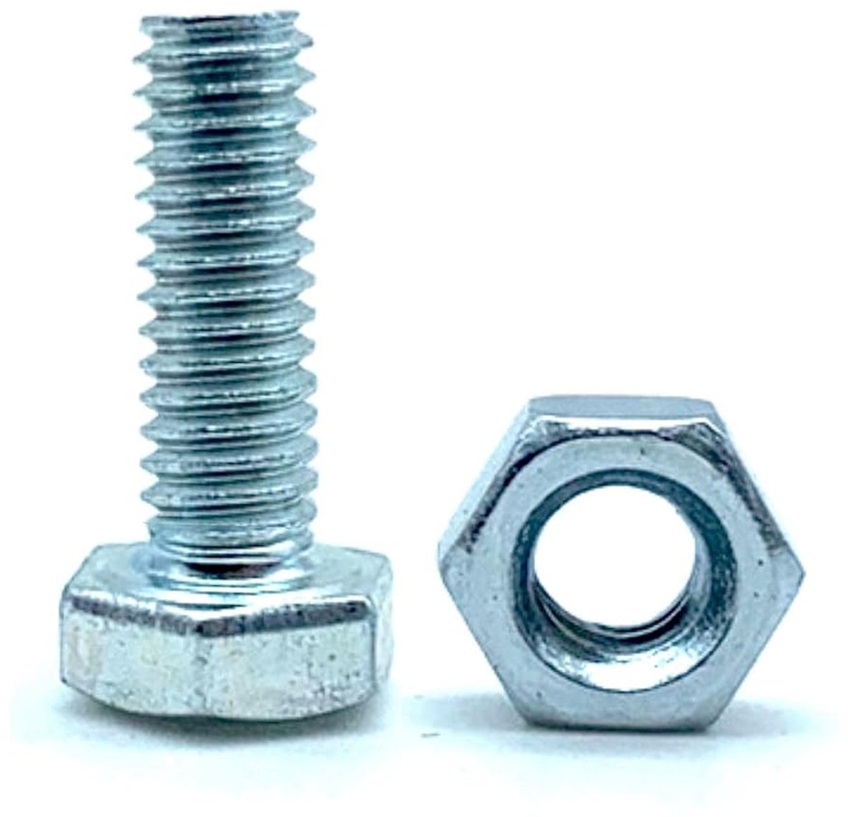 Barcelona | Schroeven met Moer | 50 zeskantbouten met 50 moeren | M5x20mm | in gegalvaniseerd staal | Bouten en moeren, schroefdraadbout en moer, bouten met moer, zeskantige kop