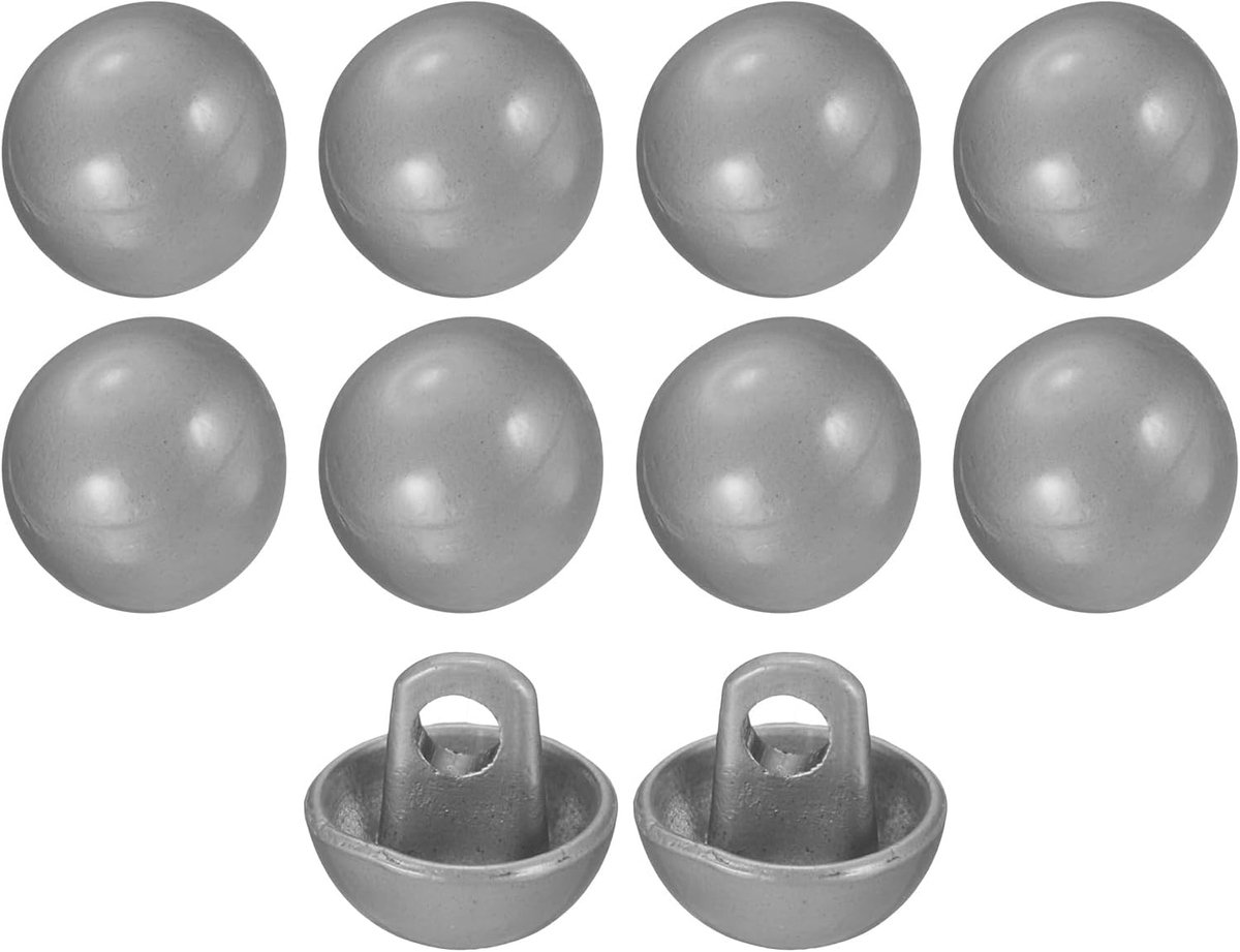 10 stuks 14L Metalen Ronde Platte Naaiknopen 9mm 11/32" Single Gat Ambachten Vervangingsknop voor Mannen Vrouwen Pak Wollen Jas Shirt Broek Naaien Ambachten, Grijs
