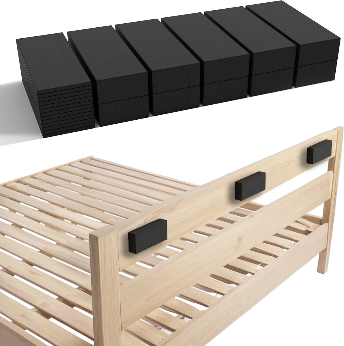 Meubelmuurbeschermers, 23 stuks EVA-schuim hoofdeinde muurbeschermer, meubelbumpers, 10 stuks (20 mm dik) + 13 stuks (3 mm dik) vulling voor bedwandspleet, zwarte bedstoppers voor hoofdeinde