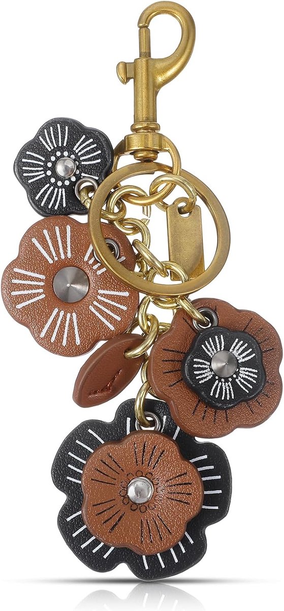 Dames bloemenmotief tas bedels retro hanger tas voor vrouwen meisjes heren handtas portemonnee auto mobiele telefoon, zwart bruin