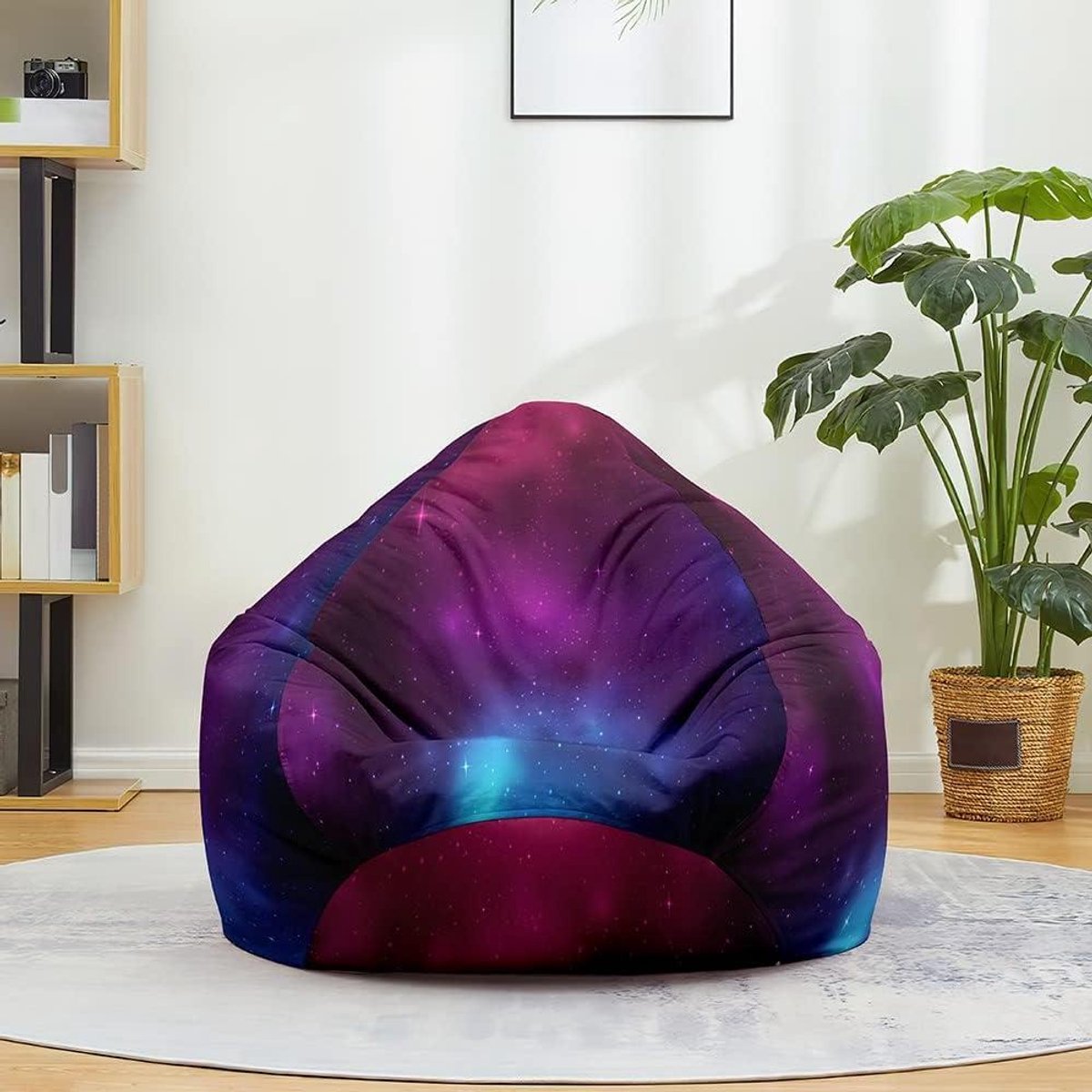 Zitzakhoes - Zitzakstoel Luie Sofa - Ontspannen Zitten - Opbergfunctie - 70x80cm - Blauw Paars