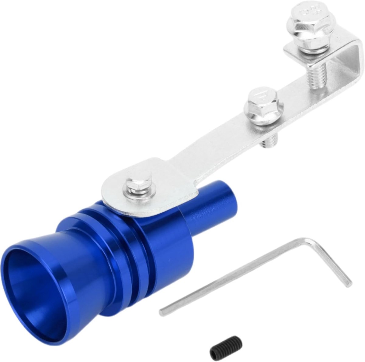 Sound Uitlaat Pijp Fluit, Achterste Uitlaatpijp L Auto Motorfiets Roar Maker Aluminium Blauw, 1 Set