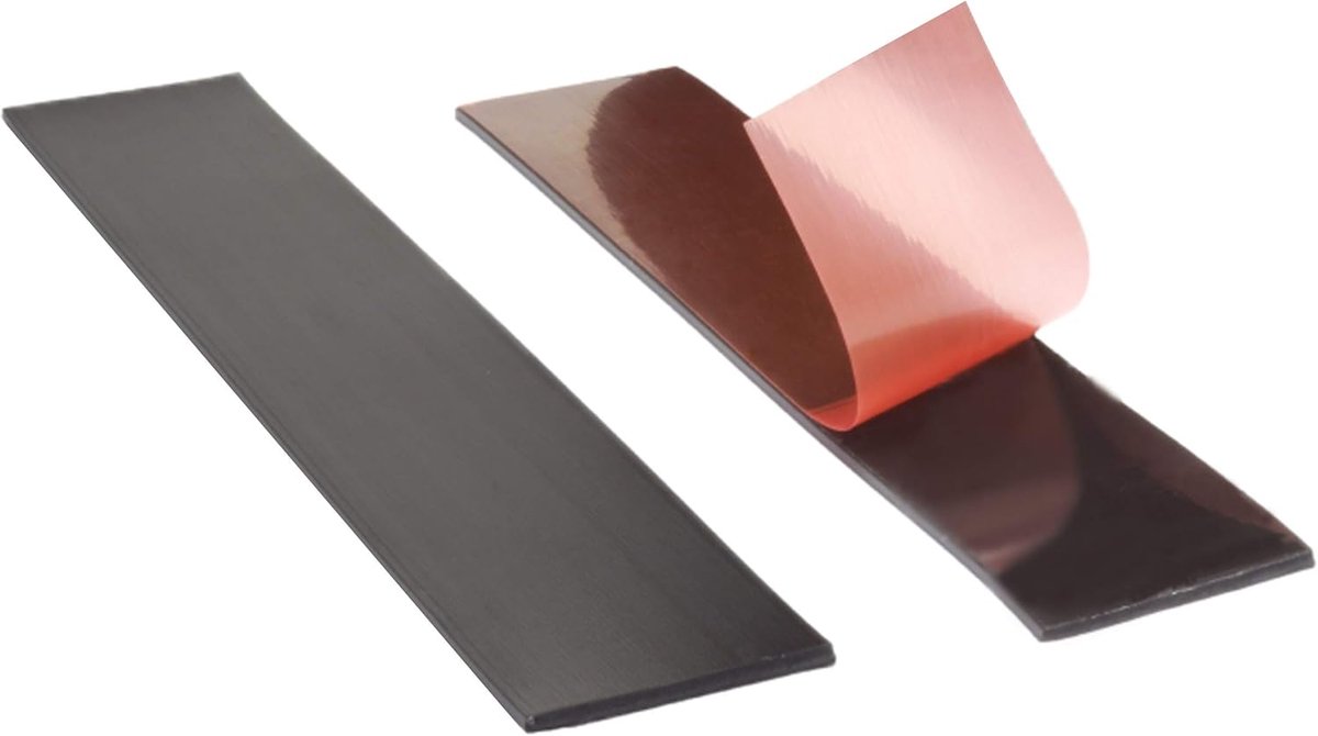 Magneetband, zelfklevend, afmetingen naar keuze, magneetband, flexibel, op maat te snijden, onbreekbaar, eenzijdig gemagnetiseerd, 10 strips van 12,7 x 100 x 1,5 mm