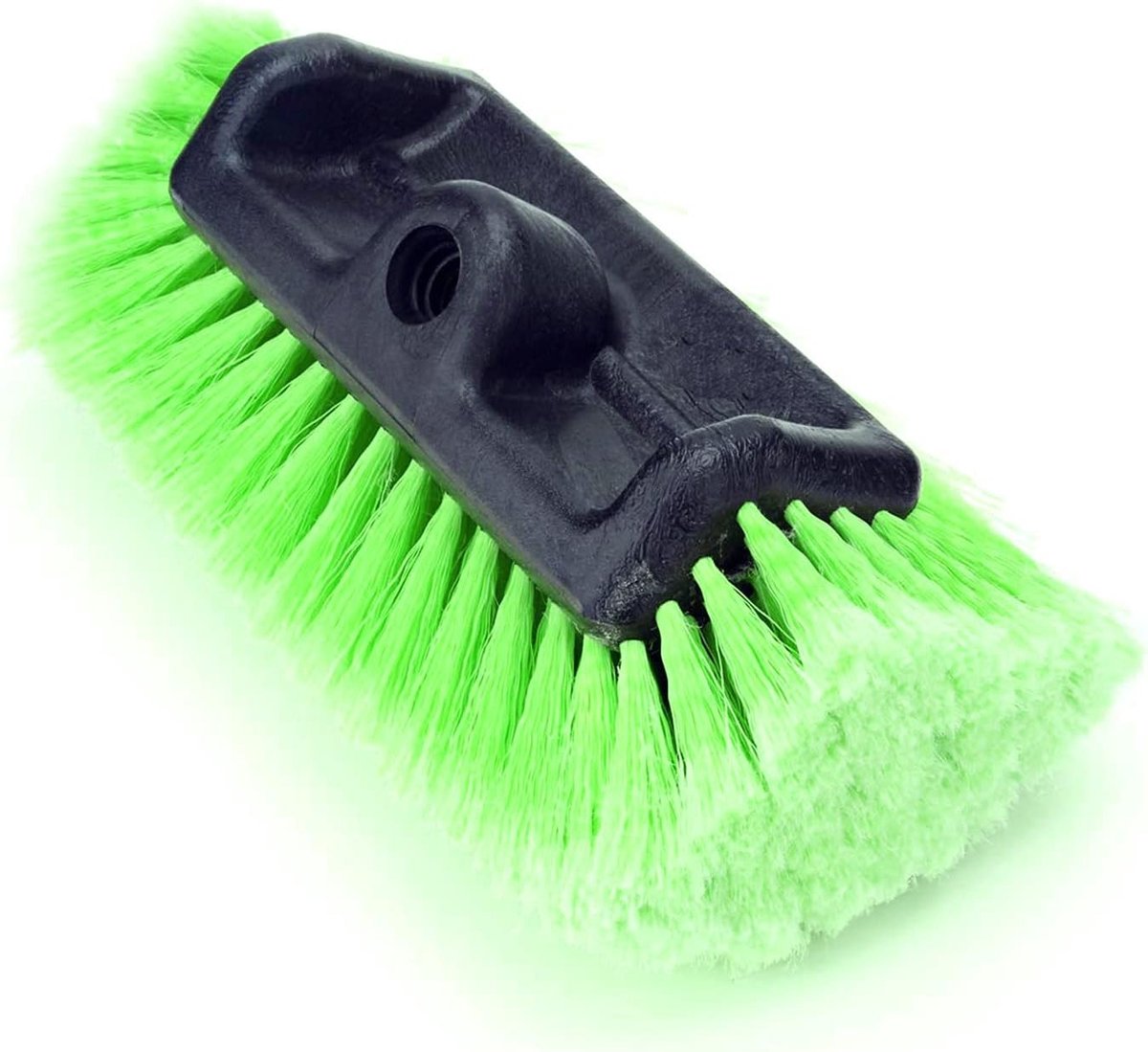 12 "Autowasborstel met Medium Zachte Varkenshaar voor Auto RV Truck Boot Camper Exterieur Huis Wassen Schoonmaken, Groen Plus | Vijfzijdige Flow Though Dip Auto Cleaning | voor Auto RV Truck Boot Camper Exterieur Huis Wassen Schoonmaken, Groen Plus