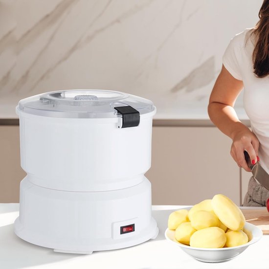 Elektrische Aardappelschilmachine - Automatische Schilmachine Keuken - Snel Groenten Schillen - 85W Pure Koper Motor - 0.8 kg Capaciteit - Wit — afbeelding 4