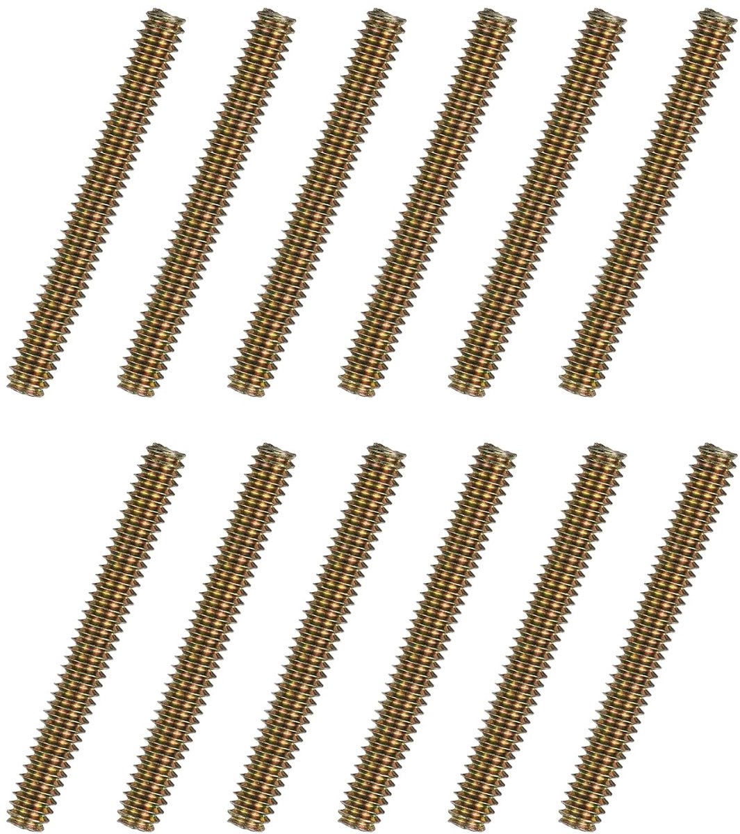 12 stuks schroeven met volledige schroefdraad, 1/4 x 2-3/4 inch, alle draadpennen, lange schroefdraadschroeven, koolstofstaal voor meubels, leuning, montage, bevestiging, aansluiting, frame,