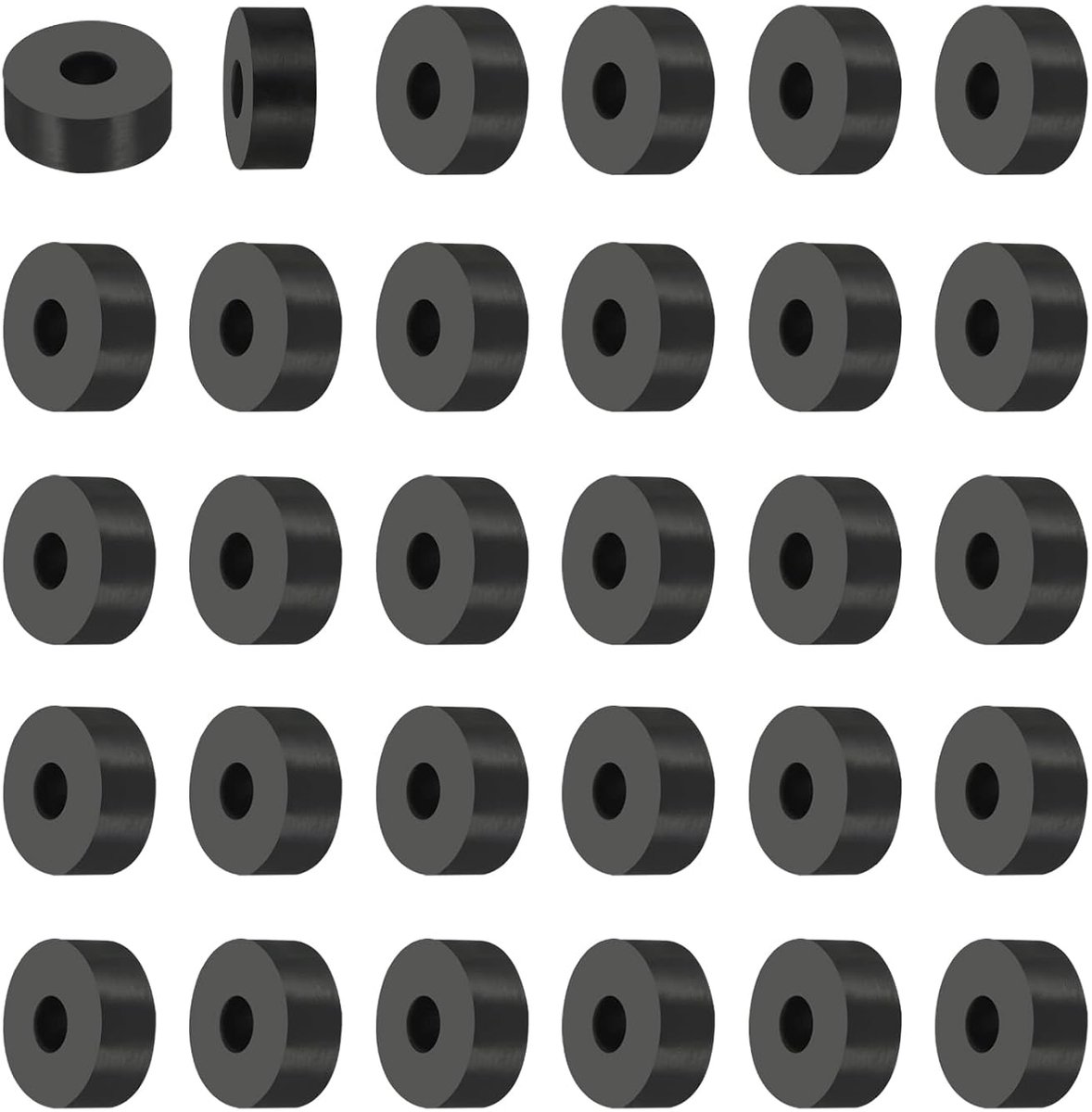 50 stuks rubberen sluitringen met gat, ID 10 mm OD 25 mm hoog, 10 mm rubberen afdichting, rond, geluidsdemping, rubberen ringen, platte afdichting voor auto, motormontage