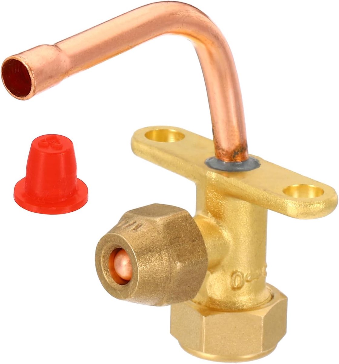 Airconditioning afsluitventiel geschikt voor 1/4 inch buitendiameter koperen buis maat kniestuk 90 graden 3-weg hoek afsluiter service ventiel fitting voor mini split airconditioning koeling
