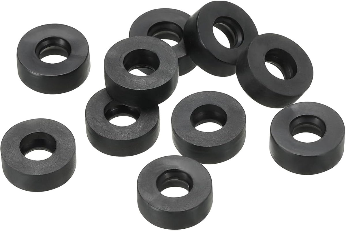 10 stuks platte sluitringen van rubber, M3, platte sluitring, 3 mm ID x 8 mm OD x 3 mm dik, afdichtring, scheider, afdichting voor waterslang, bouten, bevestiging, zwart