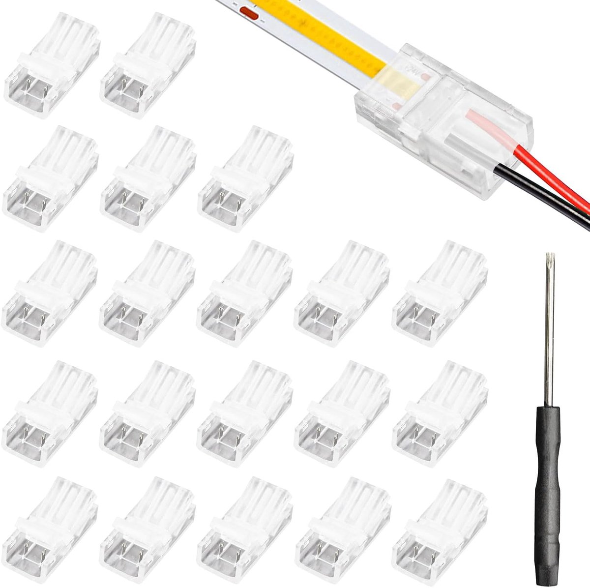 LED Strip Connector 2-polig 8 mm - Solderen-vrij - Inclusief schroevendraaier - Eenvoudige installatie - ShopVlot