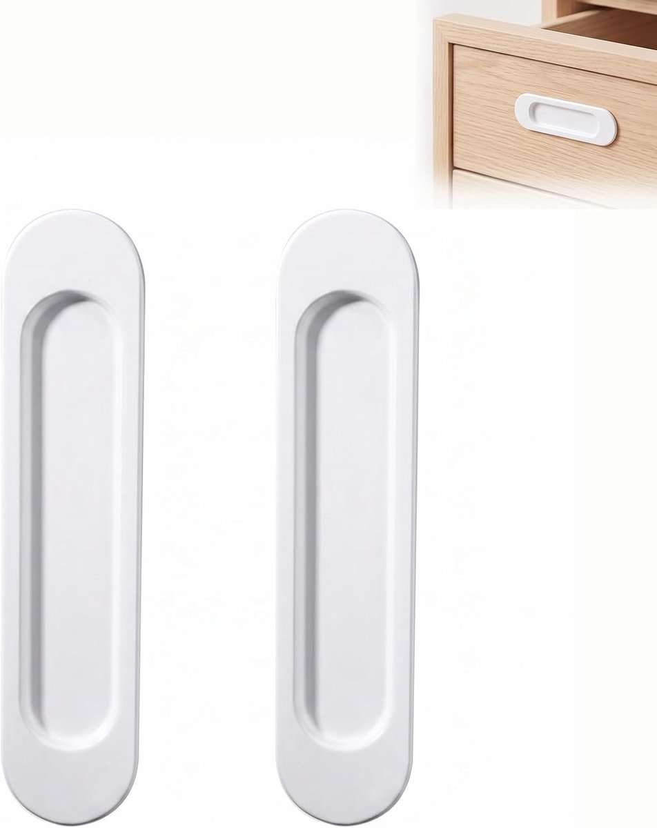Schuifdeurgrepen 149 mm - wit - aluminiumlegering - zelfklevend voor kasten - ShopVlot