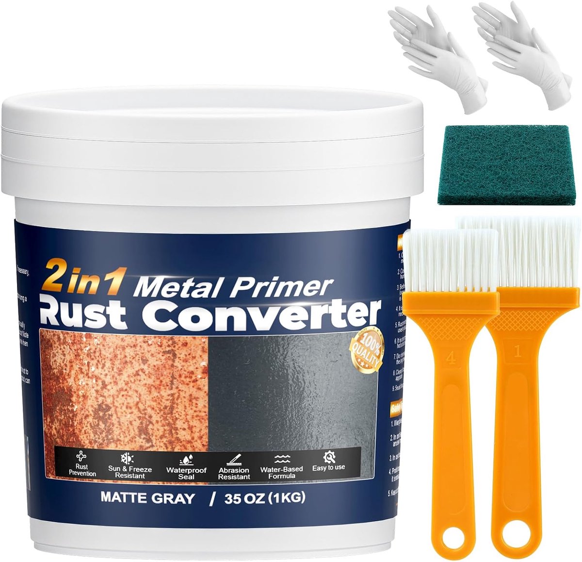 Rustconverter & metaalprimer 1kg - anti-roest coating - hittebestendig - duurzame bescherming - ShopVlot