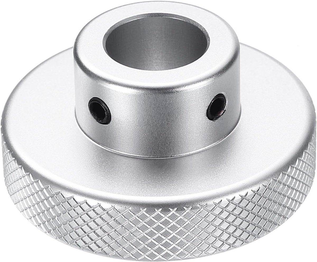 Aluminiumlegering handwiel 50 mm OD 16 mm boring aluminium freesmachine handvat machieedschap handwiel met moersleutel en 2 stuks schroeven, zilverkleurig