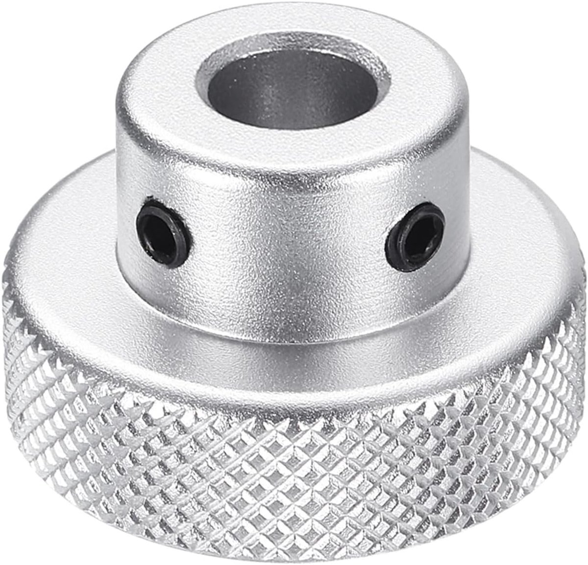 Aluminium knop 30 mm OD 9 mm gat knop voor freesmachine aluminium knop voor machieedschap met sleutel en 2 schroeven voor draaibank, zilverkleurig
