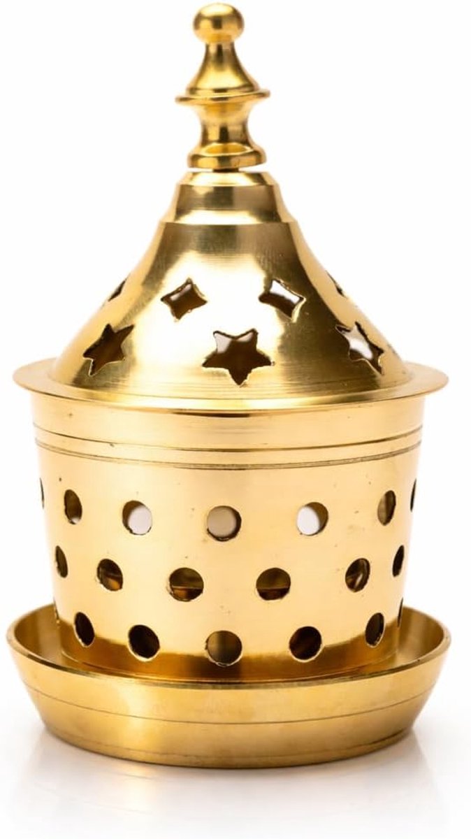 Diya Star Shape Akhand Diya Oil Lamp Puja Decorative Indian Traditional Brass Housewarming Pooja Laxmi Poojan Diwali Mandir Temple Festival Home Decor Gift (Golden)(Size:- H 4 Inch x L 2 Inch)