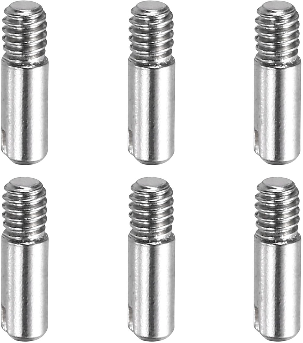 6 stuks cilindrische bouten met gleuf M2 x 8 mm, 304 roestvrij staal externe schroefdraadbouten parallelle pennen positionering staaf houder voor meubels installatie, doe-het-zelf project