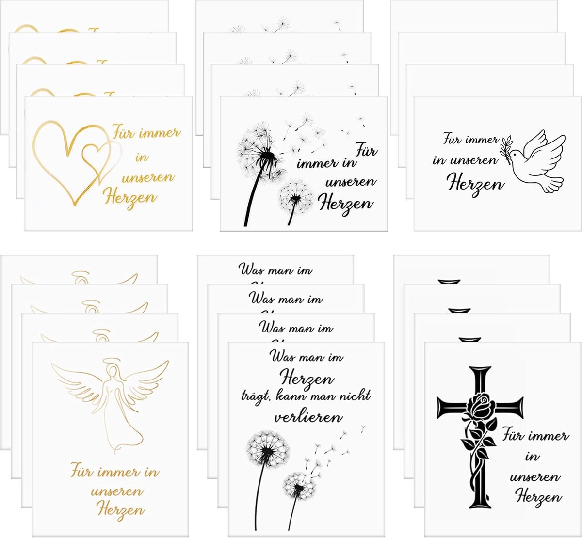 Kaarsen Voor Altijd in Onze Harten Rouwkaars Tattoo Rouwkaarsen Folie Kaars Stickers Kaarsen Decoratie Kaars Stickers Kaarsen Herinnering Condoleance (Gemengde Stijl)