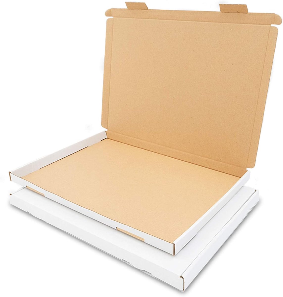 Verzenddozen 350 x 250 x 20 mm, wit, GB-2 DIN A4 / DIN B4 voor goederenzending DHL DPD GLS Hermes, pakjes, verzendkarton, boekenverzending