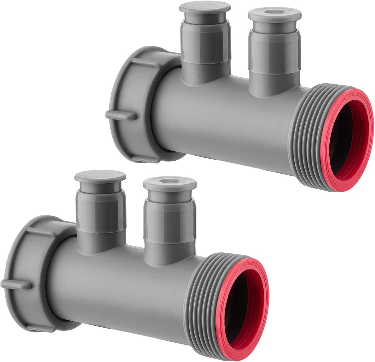 2 Stks 1-1/2 Inch Aanrecht Afvoer Vierwegadapter, Vaatwasser Slang Connector met Mannelijke Vrouwelijke Draad Fitting voor Vuilnisverwijdering & Waterfilter