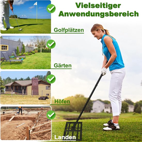 Lawn Leveling Rake rake voor het schuren, , levelingrak, gazon, golf, tuinggras, gereedschap, topdressing, oppervlak, leveler, tuin, achtertuin, gazon, 50 x 25 cm — afbeelding 5