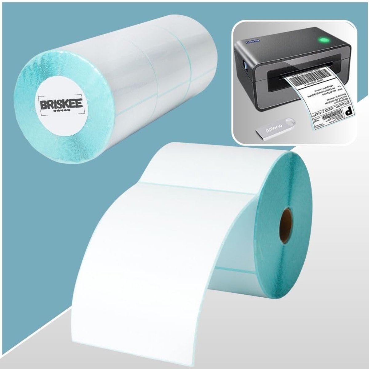 Thermische rolverzendlabels 100 x 150 mm - 500 vellen per rol - voor adrespostverzending - ideaal voor webwinkels - SnelShoppen