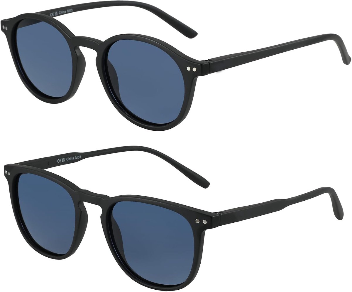 2 Pack gepolariseerde zonnebril voor vrouwen mannen Retro Vintage ronde vierkante zonnebril UV400 bescherming Unisex