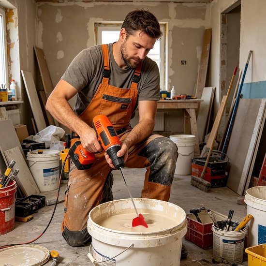 Boormixer Gereedschap - Verfmixer Mengstaaf - Klusprojecten Uitvoeren - Efficiënt Klontvrij Mengen - 27 cm Lengte - Uniek — afbeelding 4