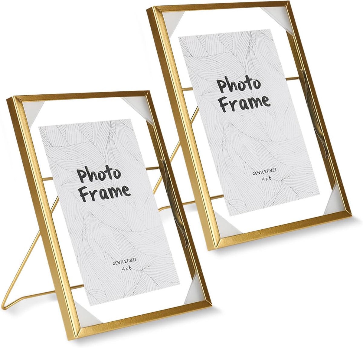 Fotolijsten A5 goud - dubbel glas - staand - perfect voor geperste bloemen - SnelShoppen