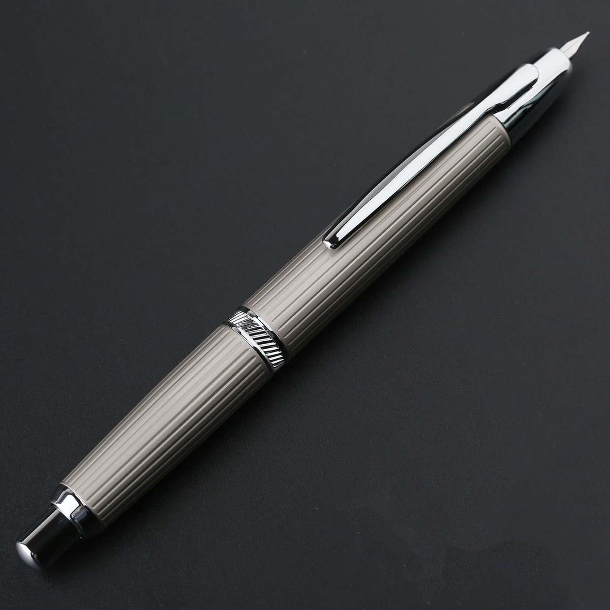 A1 intrekbare vulpen met doos, druk extra fijne penpunt metalen witte streep inkt pen met converter schrijfset (met clipversie)