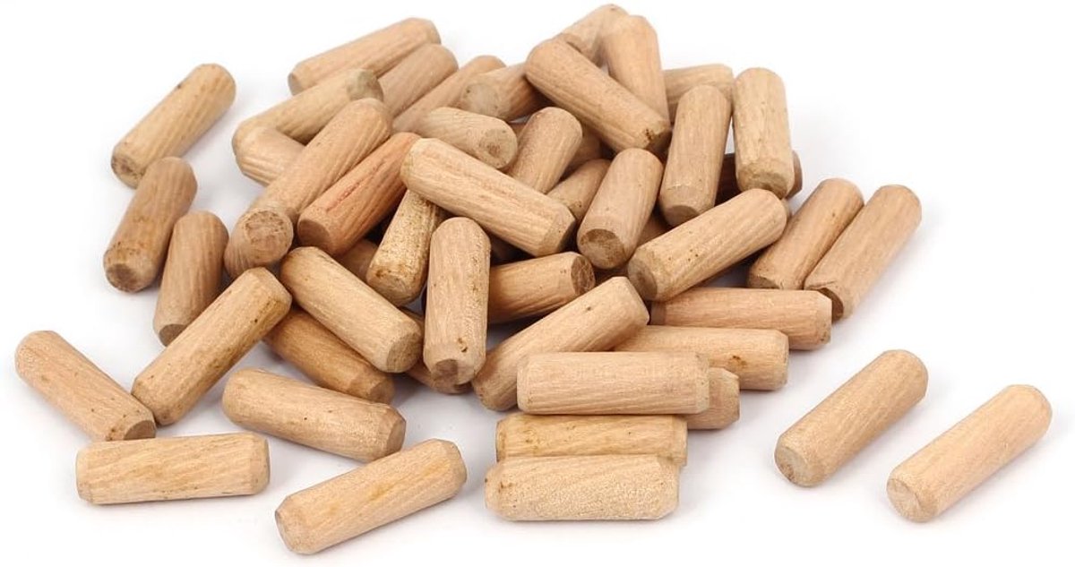 a16080100ux0165 kastlade 10mm x 30mm rond gegolfd hout ambachtelijke Dowel pennen 50 stk, lichtbruin, set van 50 stuks